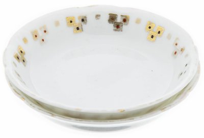 Купить Набор из двух розеток, фарфор, деколь, золочение, фабрика Гарднера, Российская Империя, 1870-1910 гг.