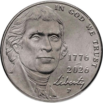 купить США 5 центов (cents) 2026 "250 лет независимости США" знак монетного двора: "P" - Филадельфия