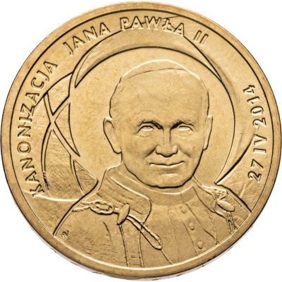 купить Польша 2 злотых (zlote) 2014 "Канонизация Иоанна Павла II - 27 апреля 2014"