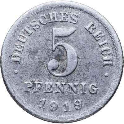 купить Германия 5 пфеннигов (pfennig) 1919 D знак монетного двора: "D" - Мюнхен