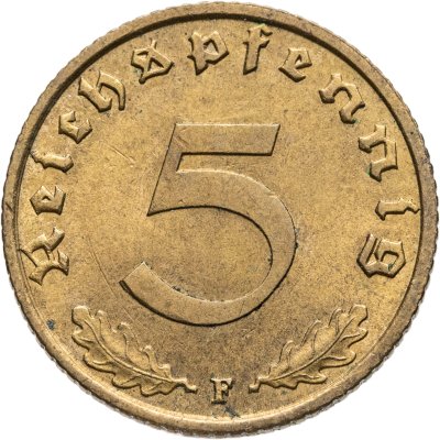 купить Германия (Третий рейх) 5 рейхспфеннигов (reichspfennig) 1939 F
