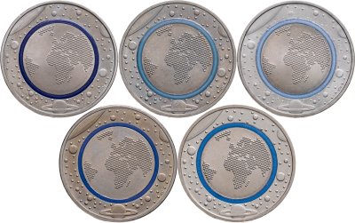 купить Германия 5 евро 2016 "Планета Земля". Набор из 5 монет разных монетных дворов