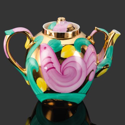 купить Чайник доливной «Розовая птица», автор П.В. Леонов, фарфор, роспись, золочение, Дулевский фарфоровый завод (Дулёво), СССР, 1968-1991 гг.