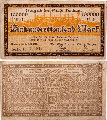 купить Германия, Нотгельд, Бохум 100000 марок 1923