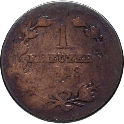 купить Германия, Баден 1 крейцер 1843