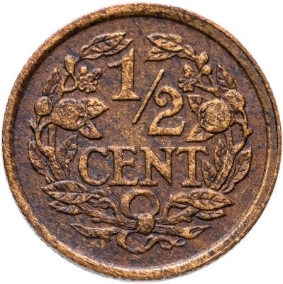 купить Нидерланды 1/2 цента (cent) 1922