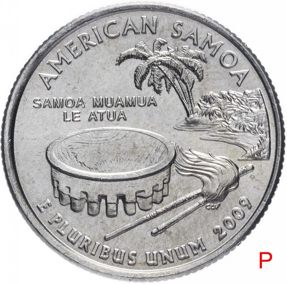 купить США 1/4 доллара (квотер, 25 центов) 2009 P "Американское Самоа"