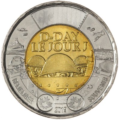 купить Канада 2 доллара 2019 75 лет высадке союзников в Нормандии