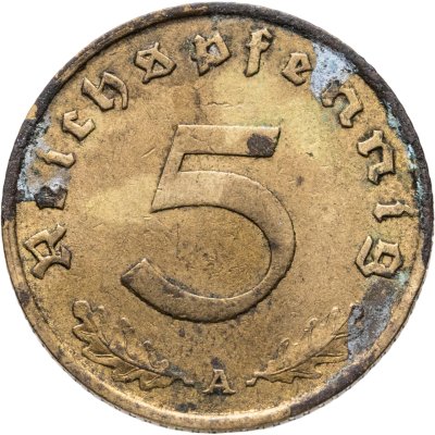 купить Германия (Третий рейх) 5 рейхспфеннигов (reichspfennig) 1938 A