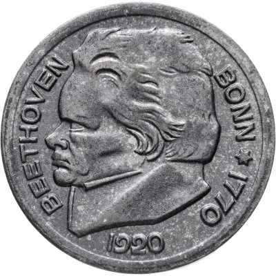 купить Германия "Бонн" 25 пфеннигов 1920 нотгельд Людвиг ван Бетховен