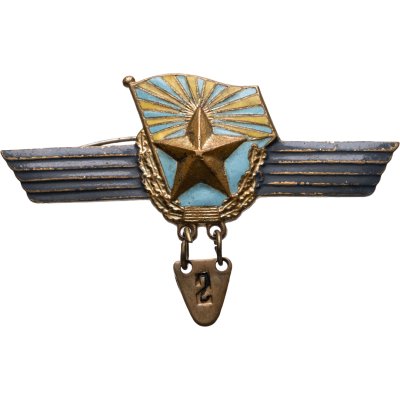 купить Нагрудный знак сверхсрочника для личного состава ВВС СССР (с шильдиком 2 года сверхсрочной службы), СССР, 1980-е гг.