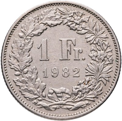 купить Швейцария 1 франк (franc) 1982