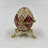 Купить Миниатюрная шкатулка-яйцо на подставке, композитный материал, золочение, эмаль, Россия, 1990-2000 гг.