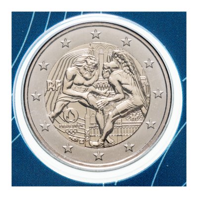 купить Франция 2 евро (euro) 2024 "XXXIII летние Олимпийские игры, Париж 2024", в блистере синего цвета