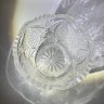 Купить Конфетница с резным растительным декором, хрусталь, алмазная грань, СССР, 1970-1990 гг.