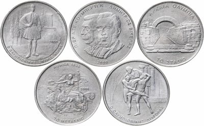 купить Греция набор из 6 монет 2000 "XXVIII летние Олимпийские Игры, Афины 2004"