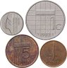 Купить Нидерланды набор из 4 монет 1, 5, 10 центов и 1 гульден 1970-2000