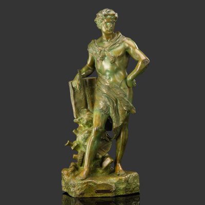 купить Скульптура "Гений труда" ("Genie du travail"), автор Анри Луи Левассер (1853-1935 гг.), шпиатр, тонировка, патинирование, Западная Европа, 1950-1980 гг.