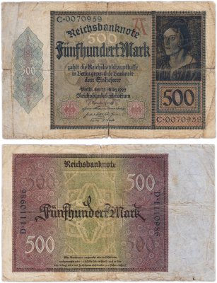 купить Германия 500 марок 1922 P-73