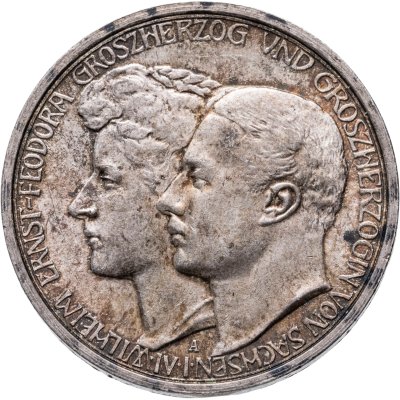 купить Германская Империя, Саксен-Веймар-Эйзенах 3 марки (mark) 1910 "Свадьба Вильгельма и Феодоры"