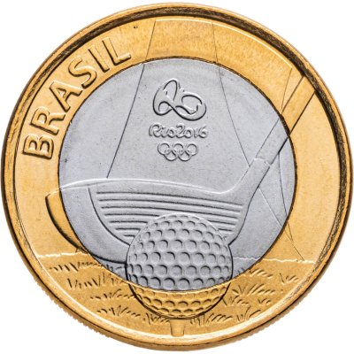 купить Бразилия 1 real (реал) 2014 "XXXI летние Олимпийские Игры, Рио-де-Жанейро 2016 golf (гольф)"