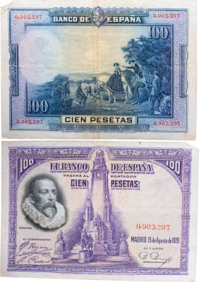 купить Испания 100 песет 1928