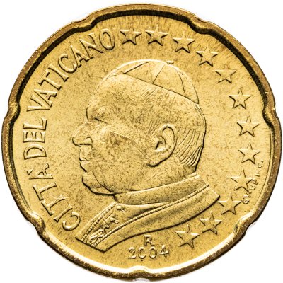 купить Ватикан 20 центов (cents) 2004 "Портрет Папы Иоана Павла II"