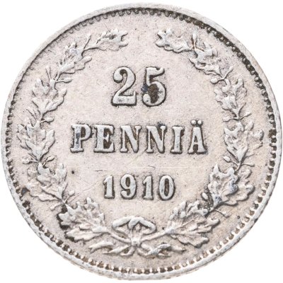 купить 25 пенни (pennia) 1910 L Российская Финляндия