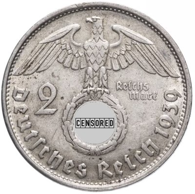 Купить Фашистская Германия (Третий Рейх) 2 рейхсмарки 1939 "В"