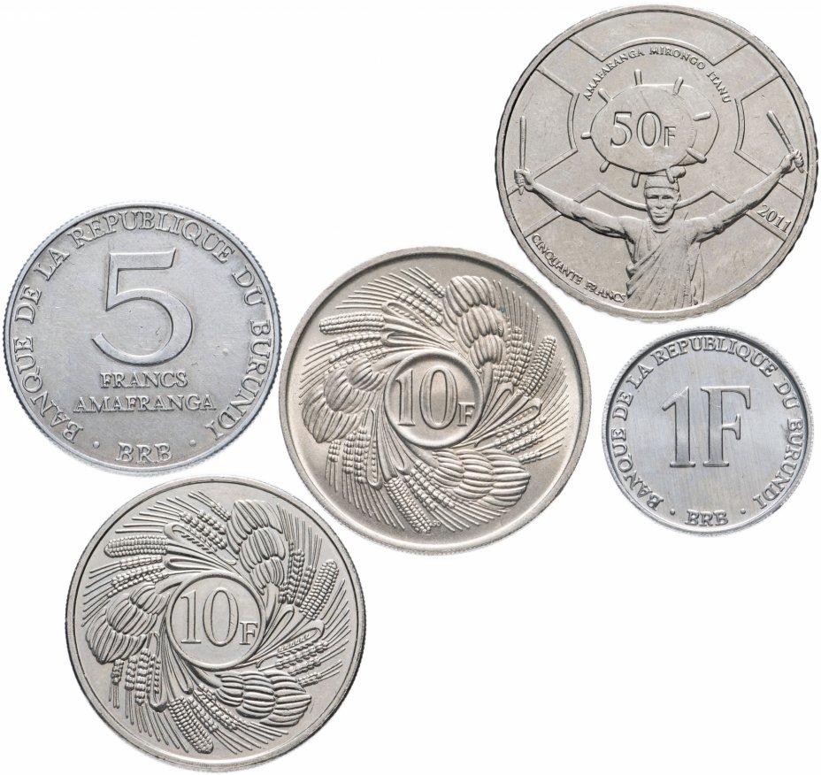 купить Бурунди набор из 5 монет 1968-2011