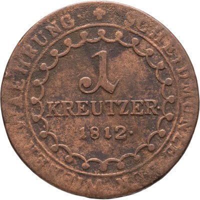 купить Австрия 1 крейцер (kreuzer) 1812, знак монетного двора "B" - Кремница