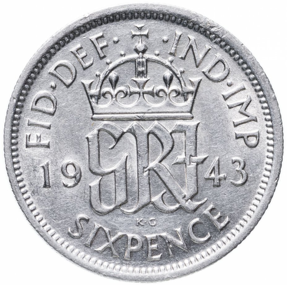 купить Великобритания 6 пенсов (pence) 1943