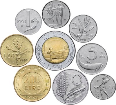 купить Италия годовой набор из 9 монет 1991