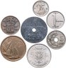 Купить Бельгия набор из 7 монет 5, 25, 50 сантимов, 1, 5, 20 франков 1910-1994