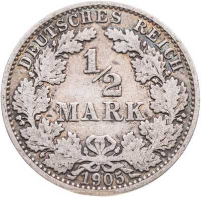 купить Германия 1/2 марки 1905 "A"