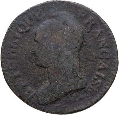 купить Франция 5 сантимов 1799-1800, 8 год республиканского календаря, знак монетного двора "AA" - Метц