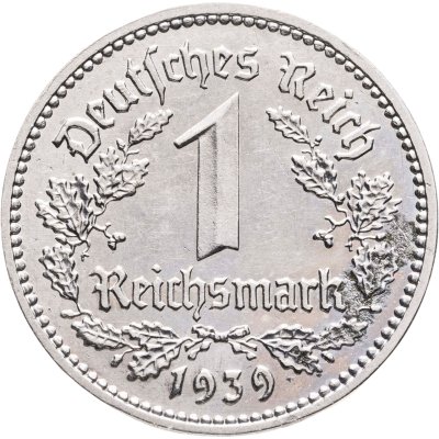 купить Германия, Третий рейх 1 рейхсмарка (reichsmark) 1939 А
