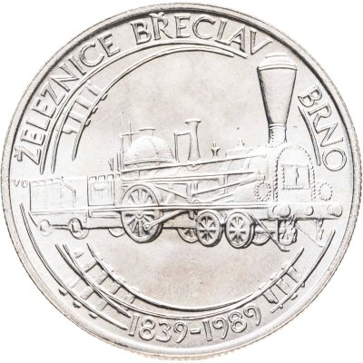 купить Чехословакия 50 крон (korun) 1989 "150 лет железной дороге из Бржецлава в Брно"