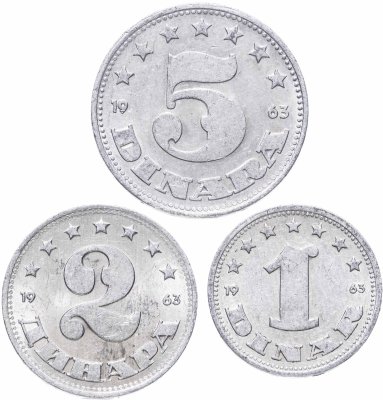 купить Югославия, набор монет 1963 года (3 монеты)