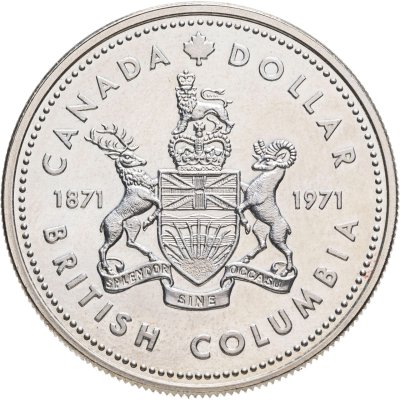 купить Канада 1 доллар (dollar) 1971 100 лет присоединению Британской Колумбии