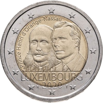 купить Люксембург 2 евро (euro) 2020 200 лет со дня рождения Генриха Оранско-Нассауского