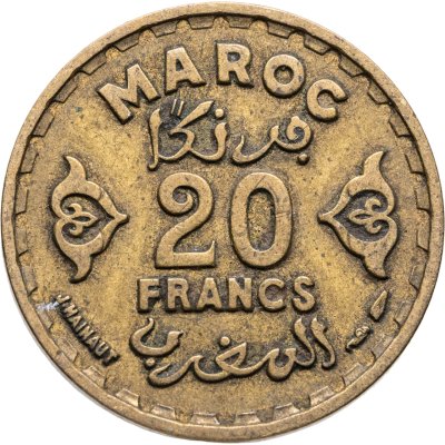 купить Французское Марокко 20 франков (francs) 1952