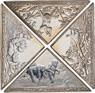 купить Конго набор 10 франков 2000 "Шимпанзе" из 4 монет