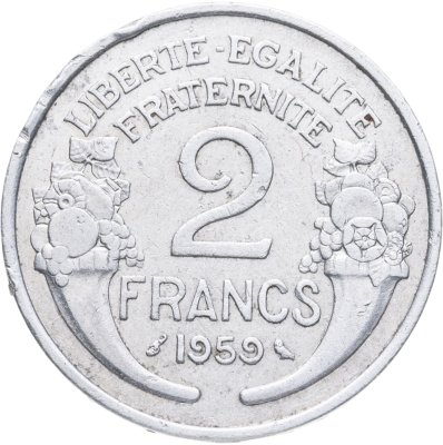 купить Франция 2 франка (francs) 1959