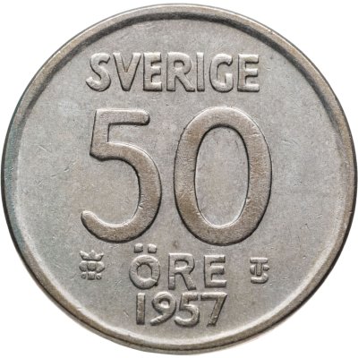 купить Швеция 50 эре (ore) 1957
