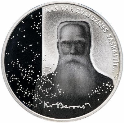 купить Латвия 1 лат (lats) 2006 "Время и ценности - Кришьянис Барон" в футляре с сертификатом