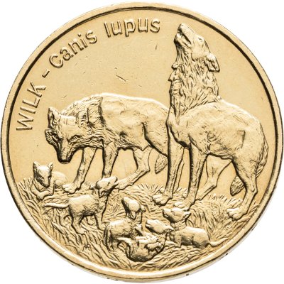 купить Польша 2 злотых 1999 "Волки"