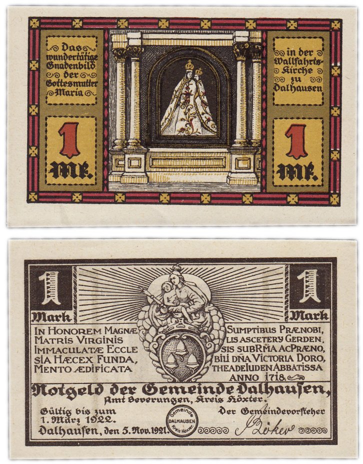 купить Германия (Вестфалия : Дальхаузен) 1 марка 1921