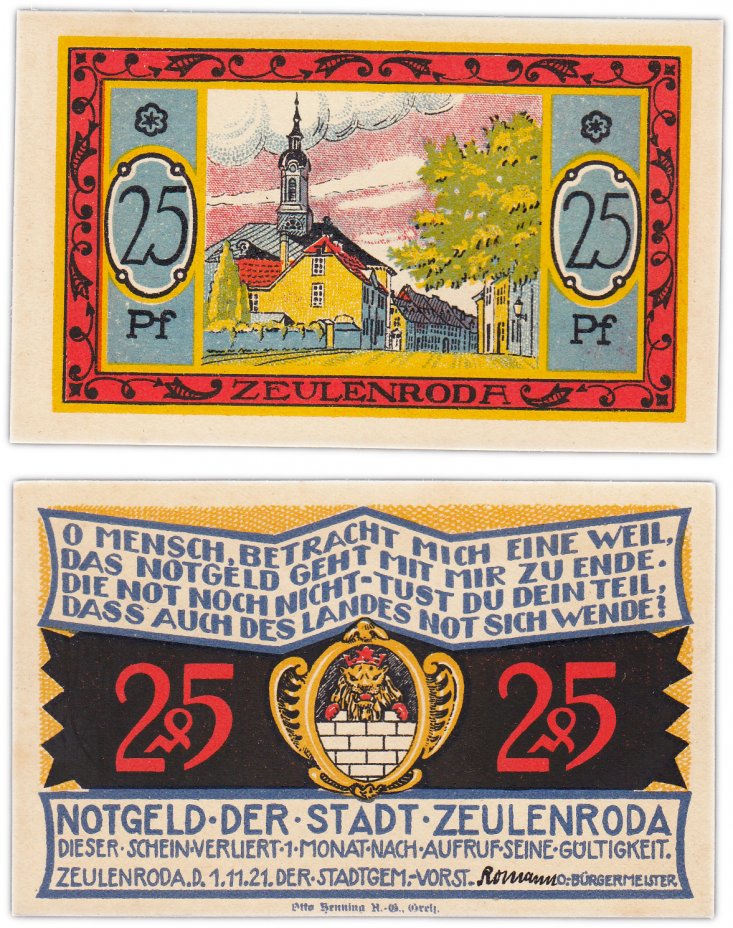 купить Германия (Цойленрода) 25 пфеннигов 1921