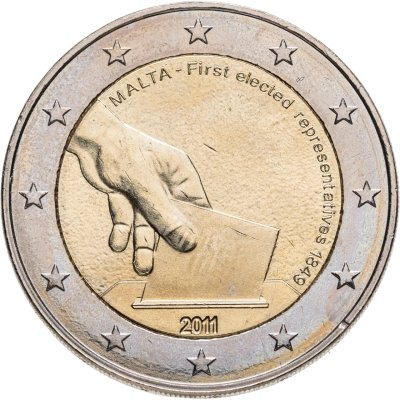 купить Мальта 2 euro (евро) 2011 Первые избранные представители совета Мальты 1849 года